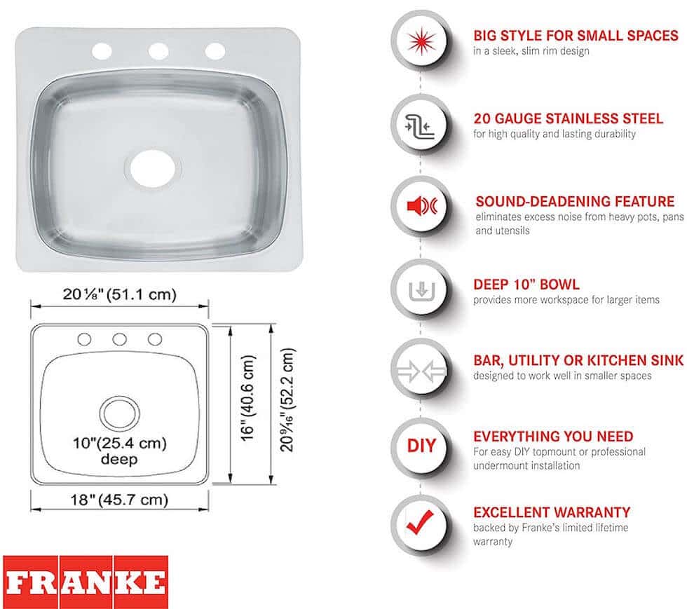 Franke Kitchen Sink SL103BX Features